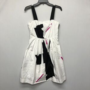 Theory Women Sleeveless Cotton Dress Size 8 White Side Zip B256 -13